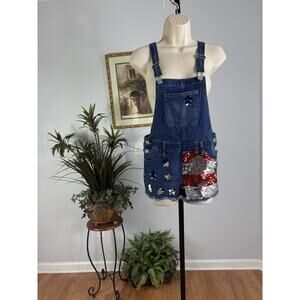 Justice Junior 14 Bib Romper Festival Art To Wear Artsy Colorful Y2K Boho